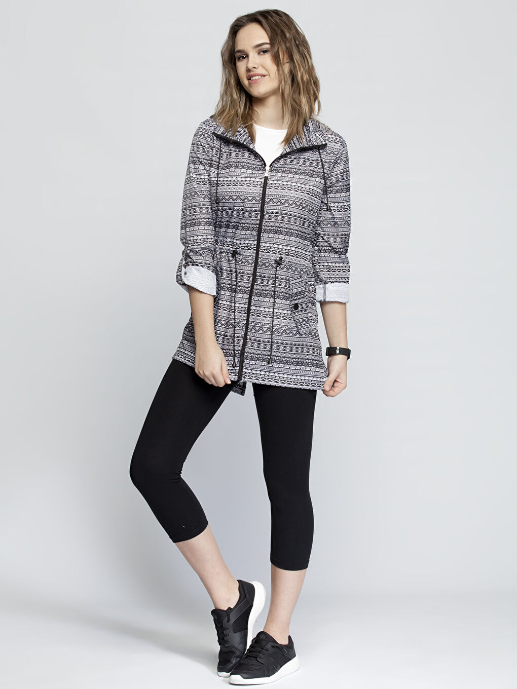 Pembe Prınted Yağmurluk-2