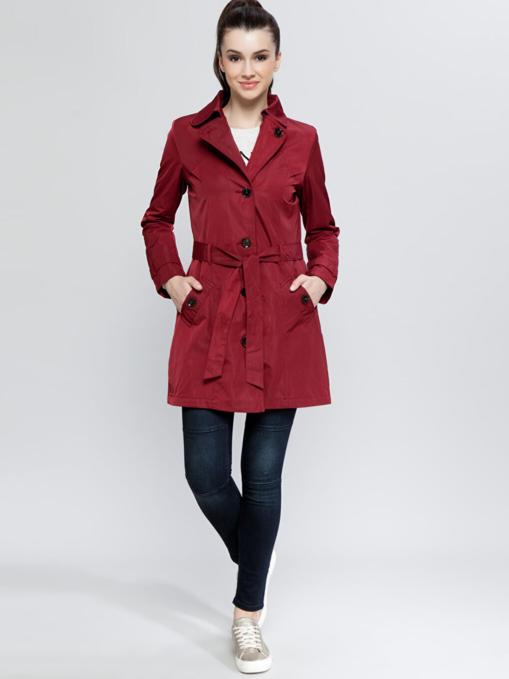 Trench-coat ROUGE BORDEAUX Femme-2