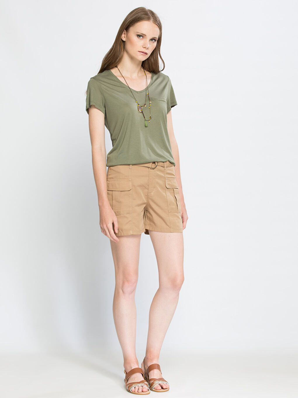 T-shirt KAKI Femme-2