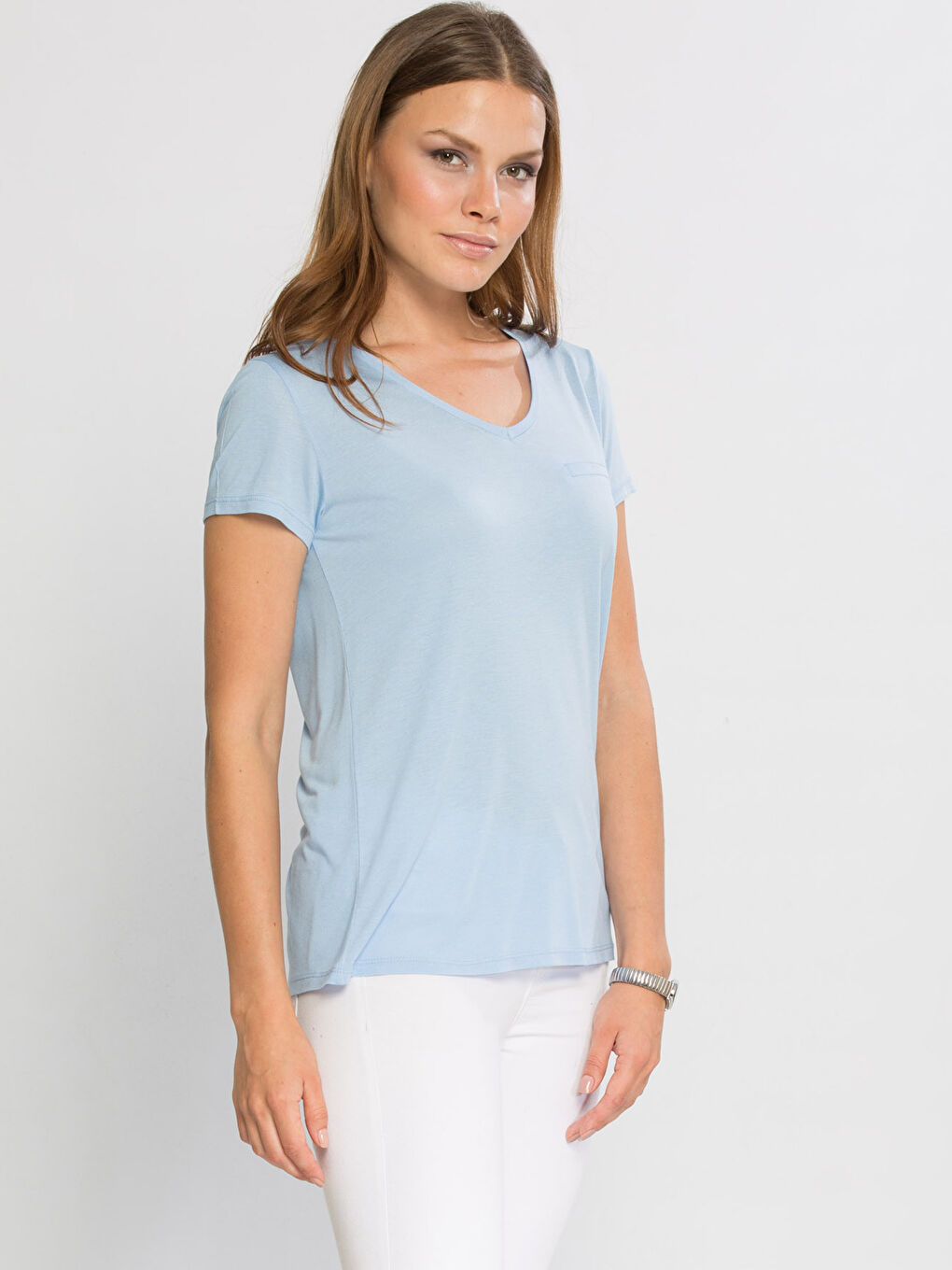 تي شيرت أزرق فاتح نساء