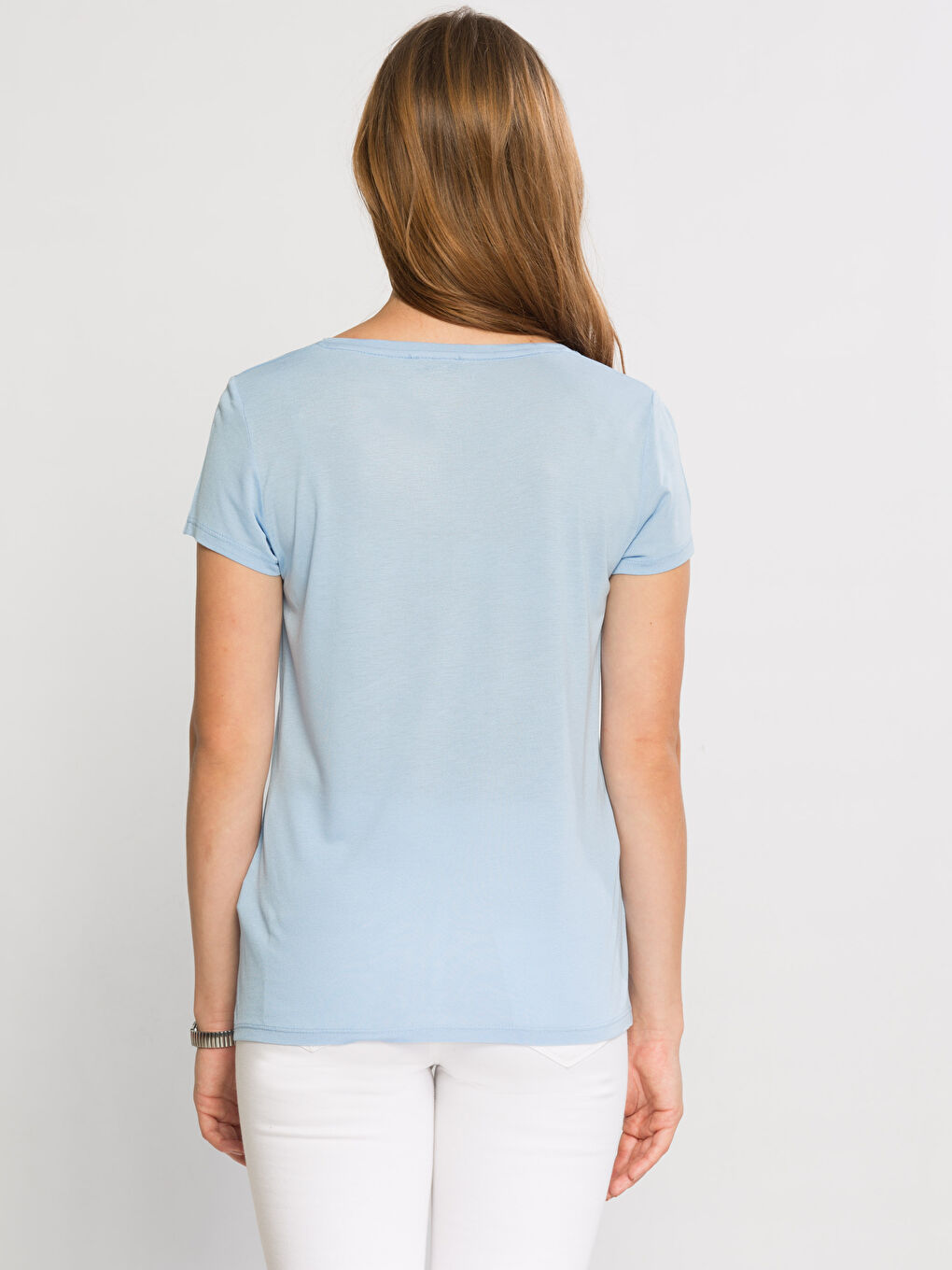 تي شيرت أزرق فاتح نساء-1