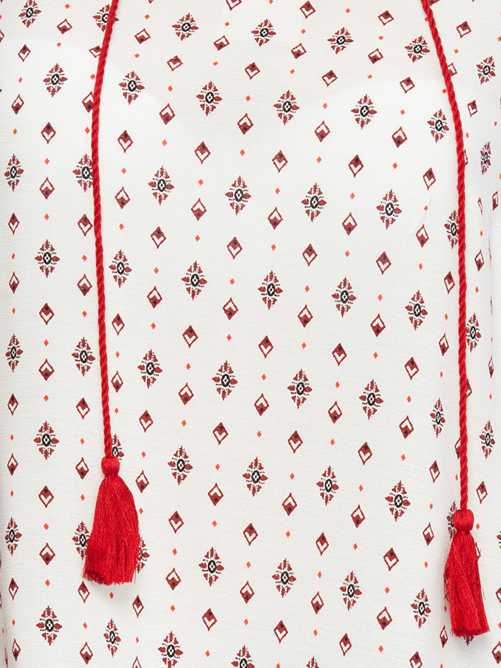 Turuncu Mercan Baskılı Bluz-3