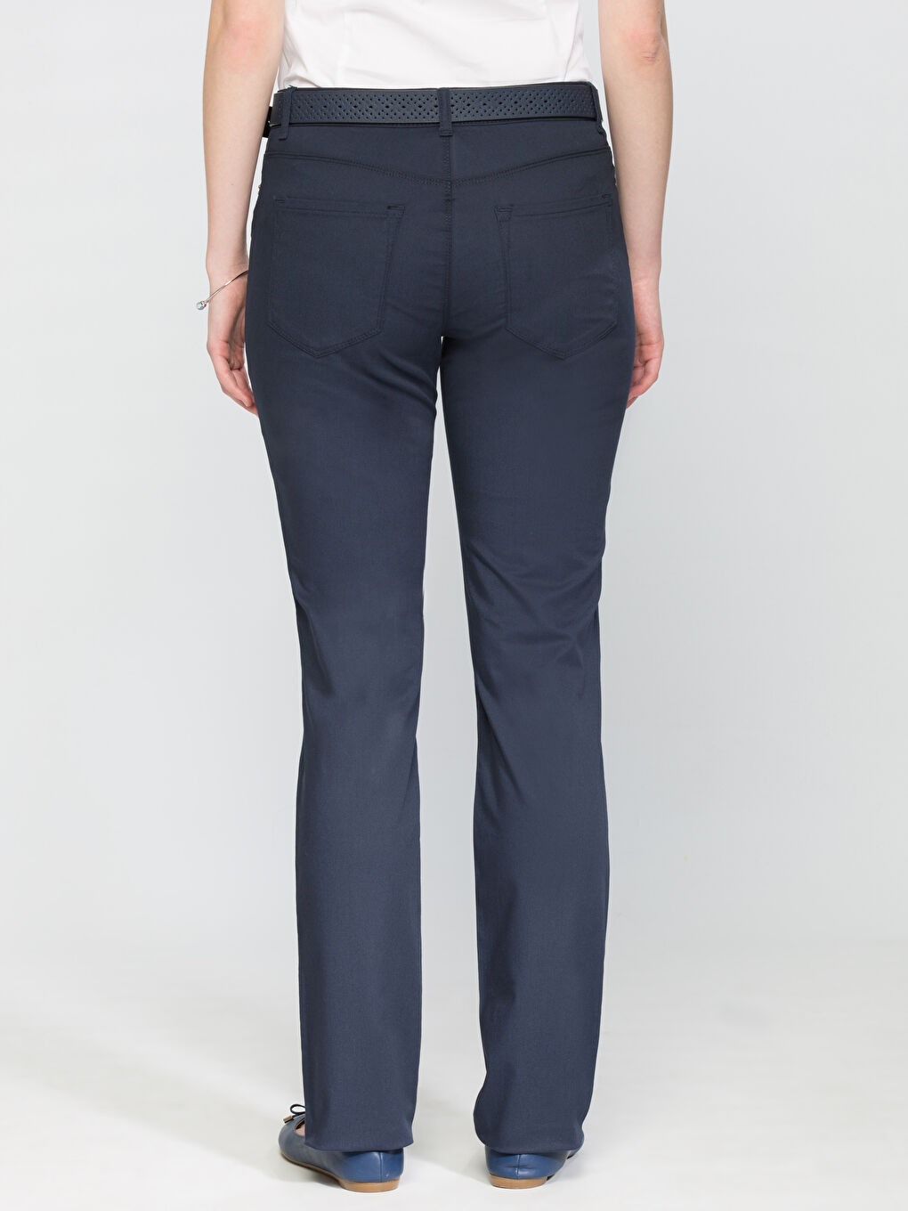 Lacivert Normal Bel Regular Fit Kadın Kumaş Pantolon-1