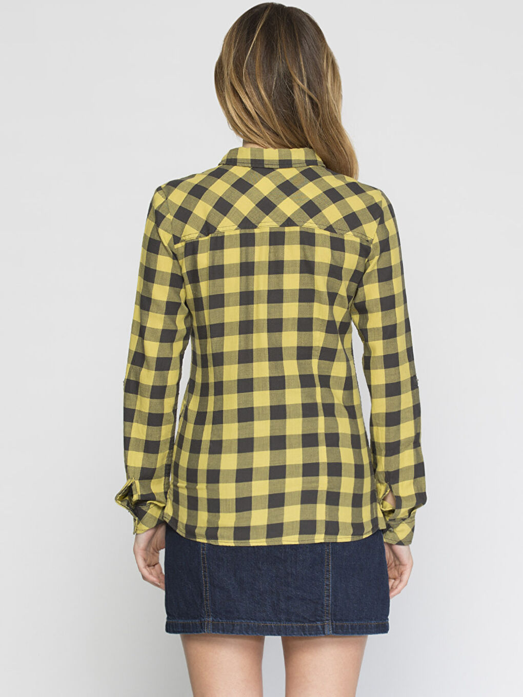 Sarı Ekose Gömlek-1