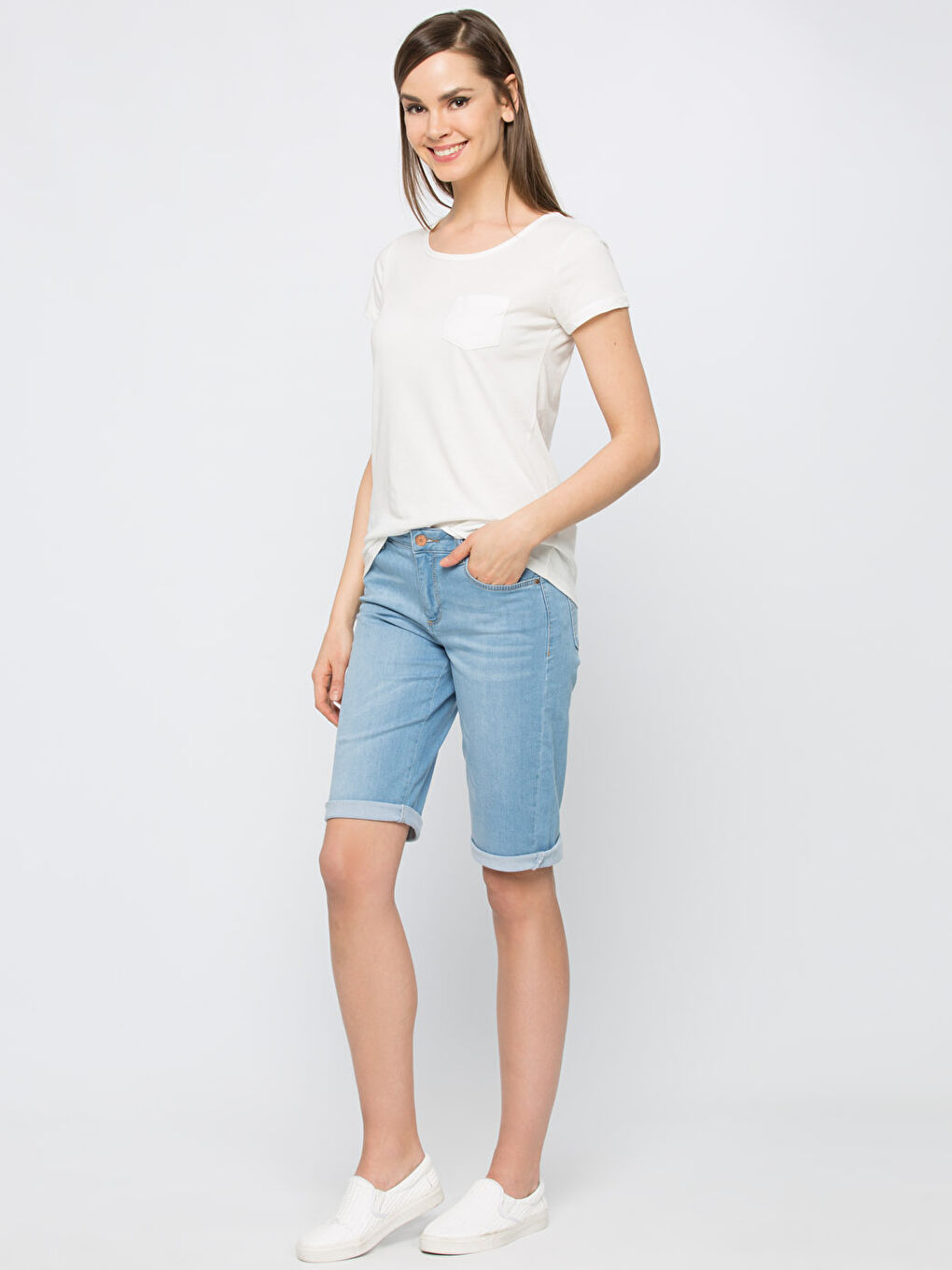 İndigo Jean Şort-2