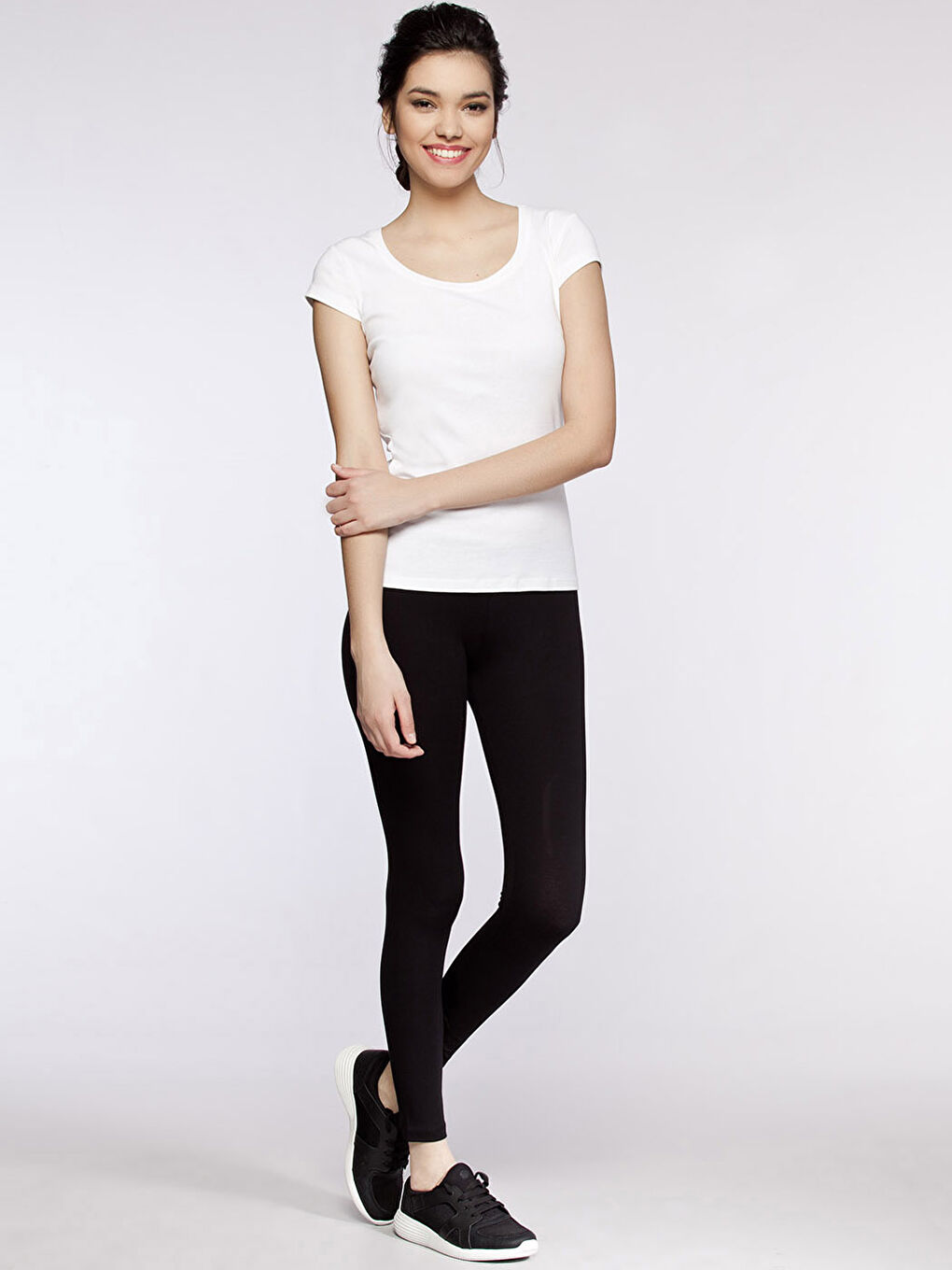 Siyah Regular Fit Kadın Tayt-2