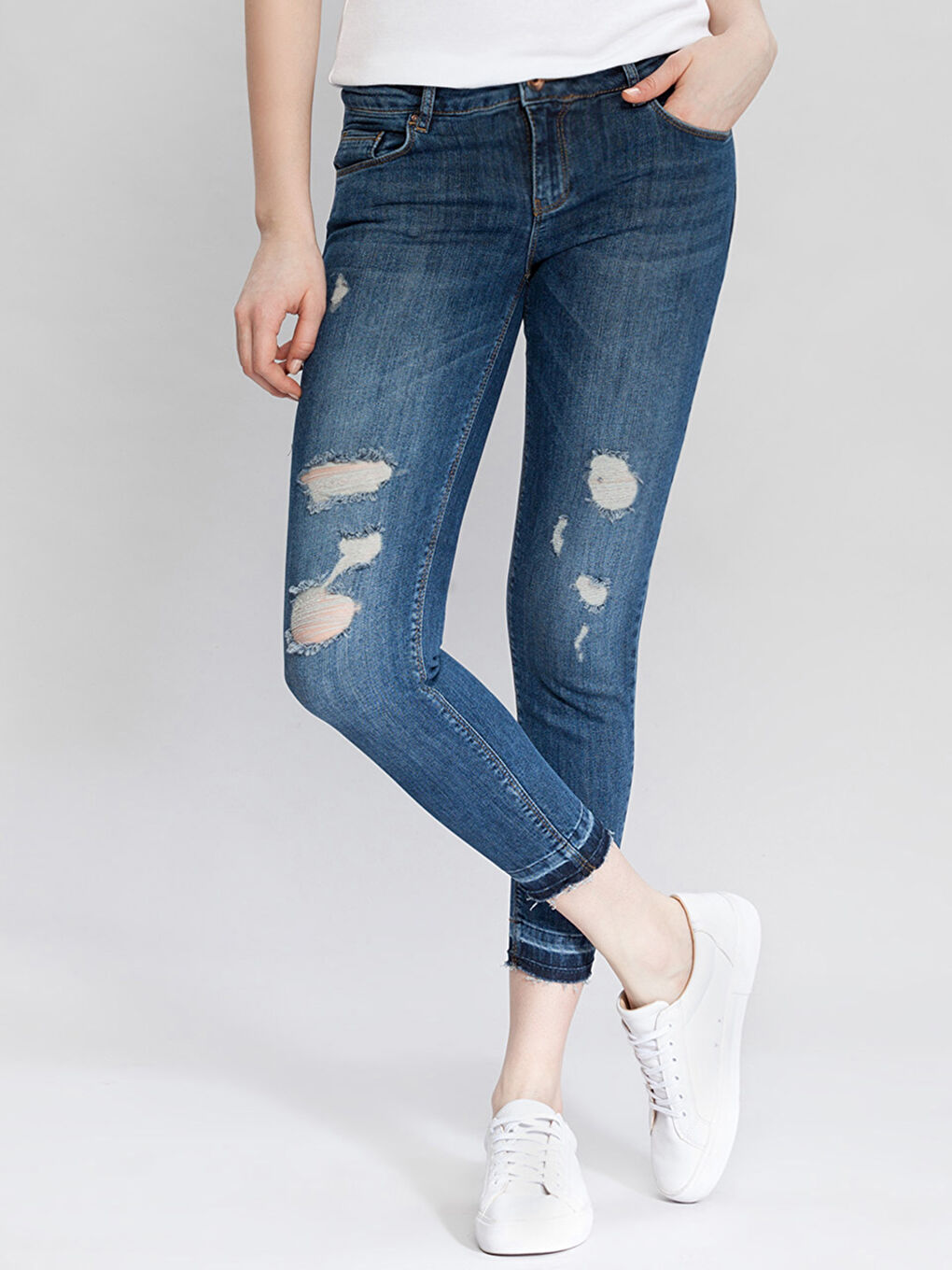 Orta İndigo Rodeo Jean Pantolon