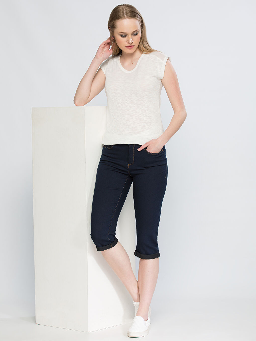 İndigo Koyu Rodeo Jean Kapri-2