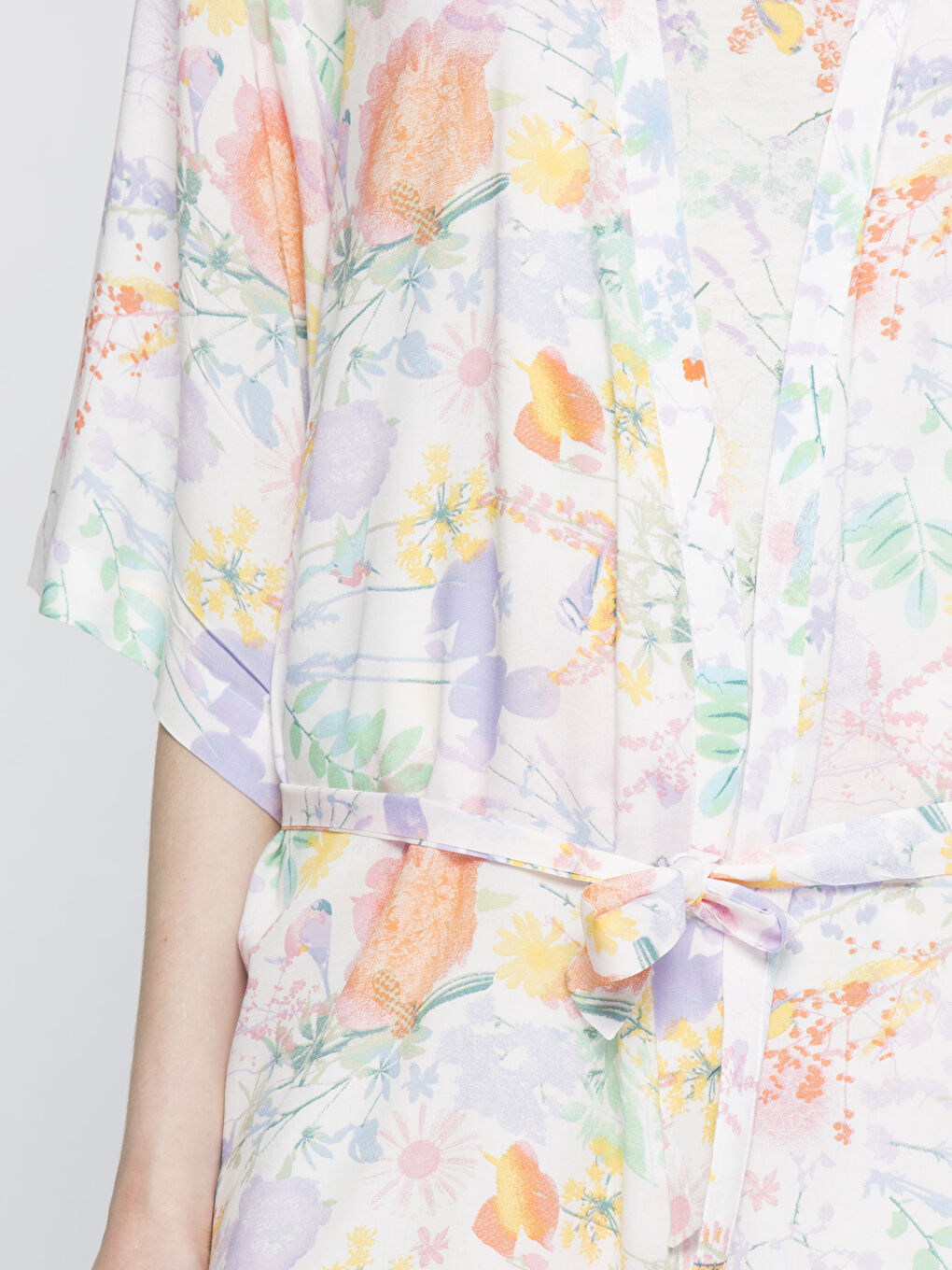 Ekru Baskılı Sabahlık-2