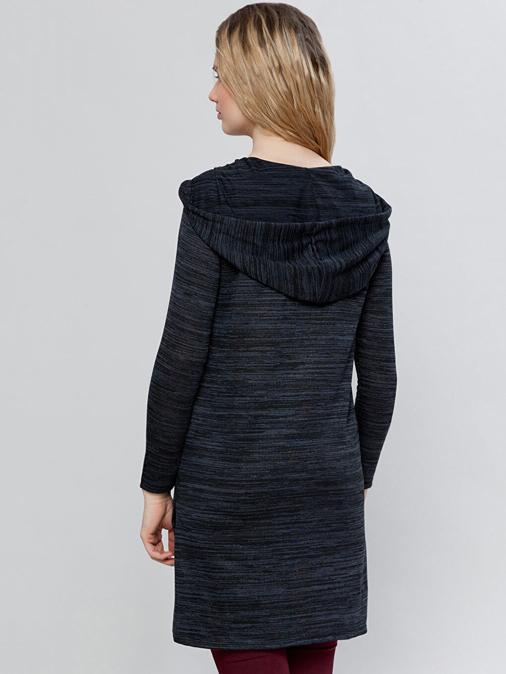 Худи Женское Однотонное С Длинным Рукавом На Молнии С Капюшоном-1