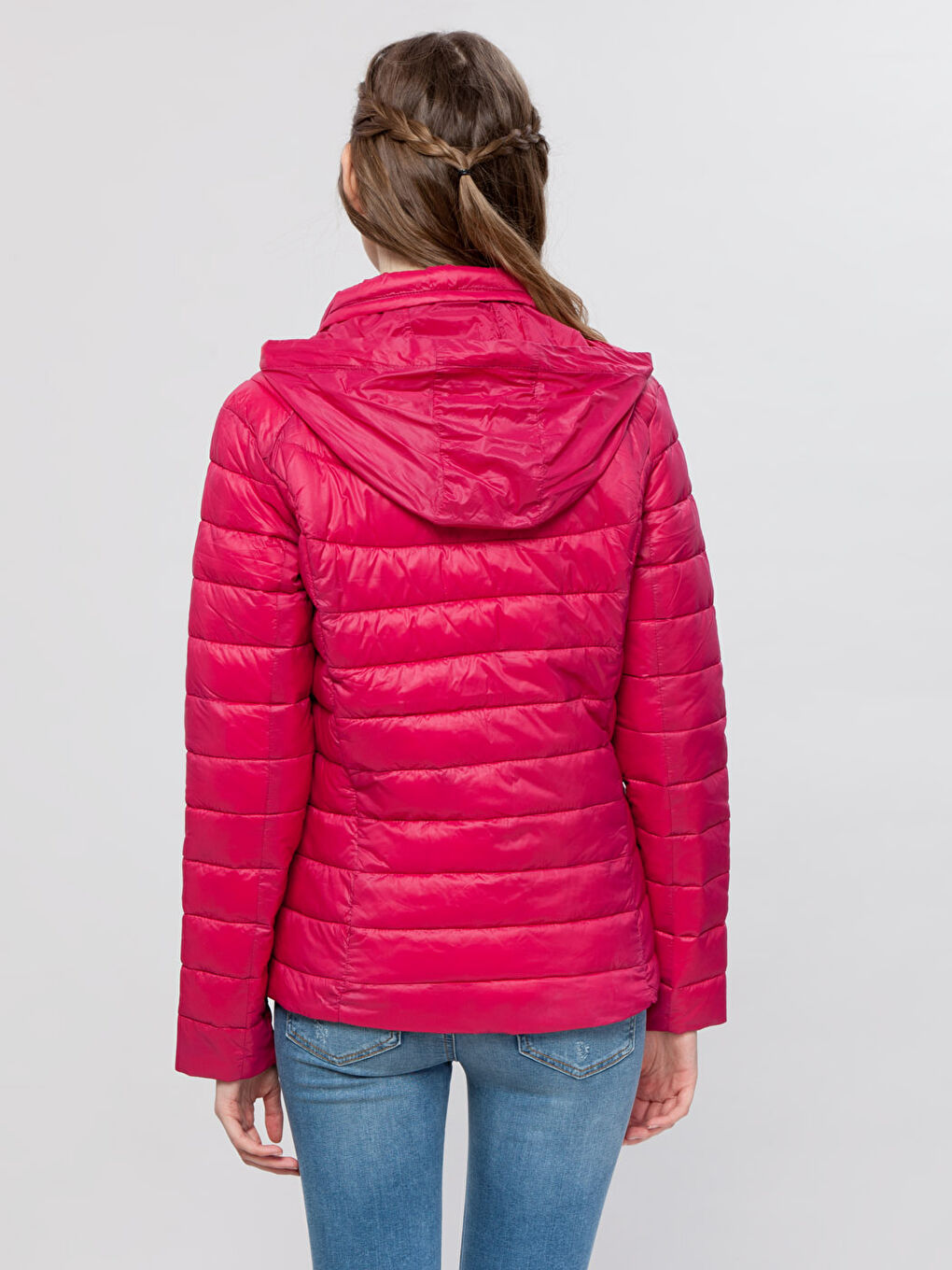 بالطو نسائي بياقة قمع وكم طويل عادي-3