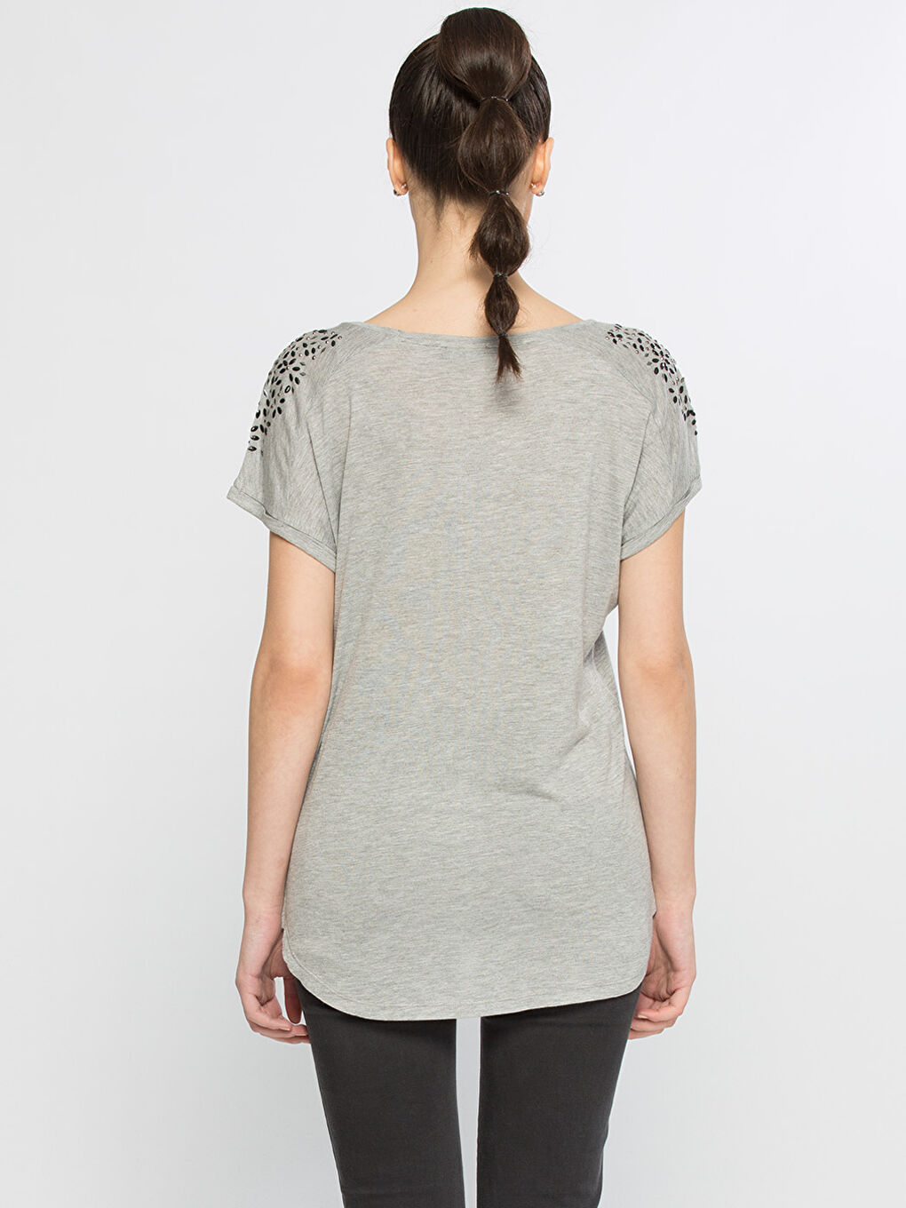 Gri Marl Tişört-1
