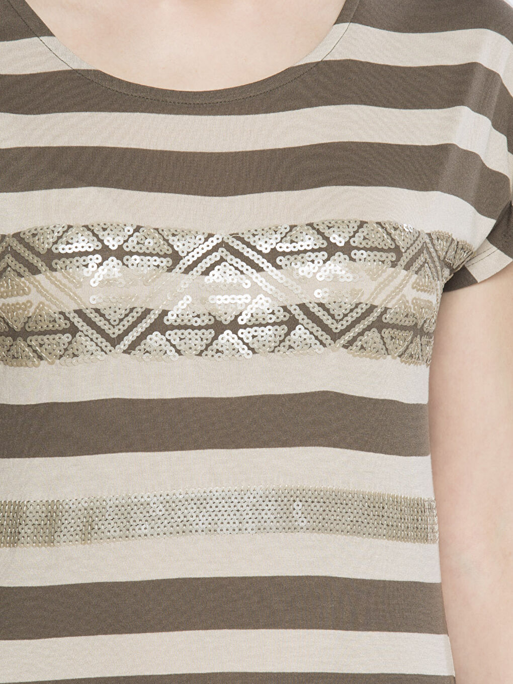 Beyaz-Açık Gri-Lila Tişört-3