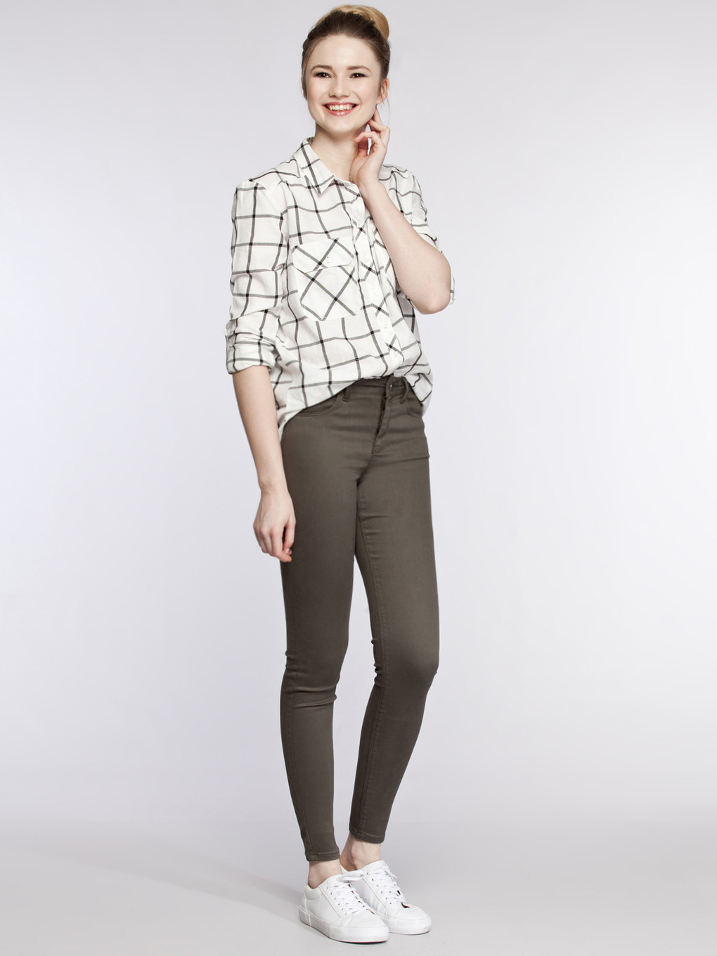 Haki Mercury Skinny Fit Kadın Jean Pantolon-2