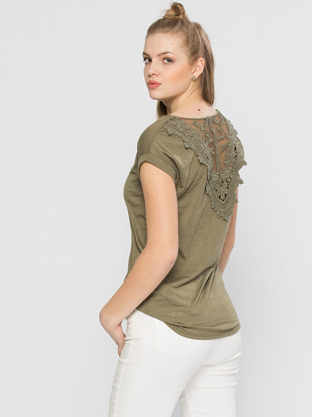 T-shirt KAKI Femme-1