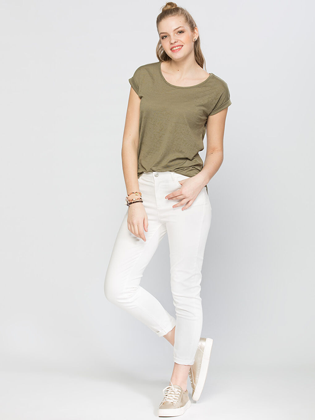 T-shirt KAKI Femme-2