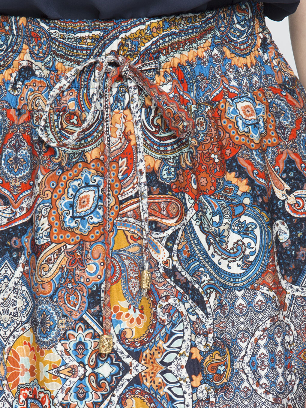 Ekru Baskılı Etek-3