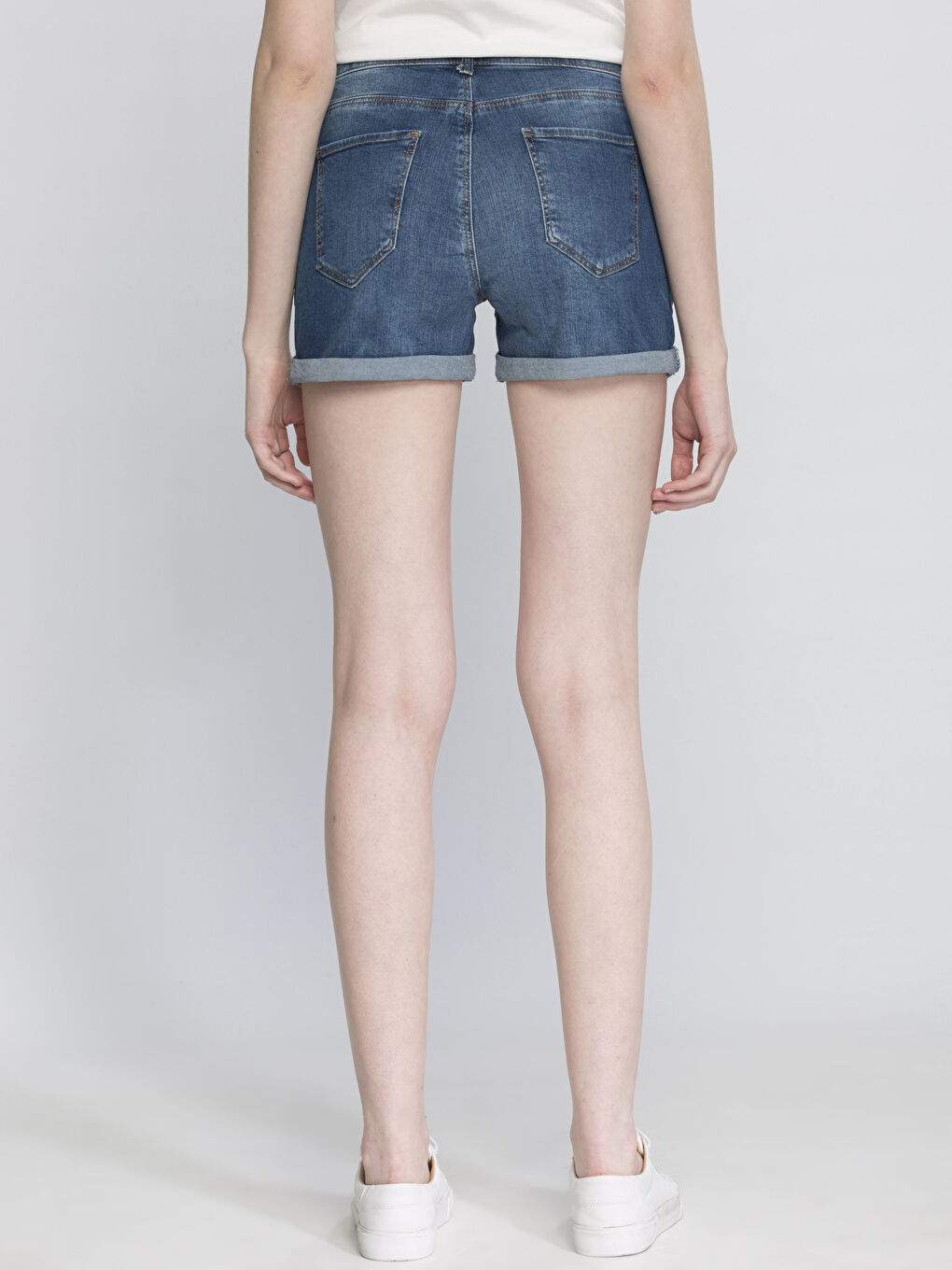 İndigo Koyu Rodeo Jean Şort-1