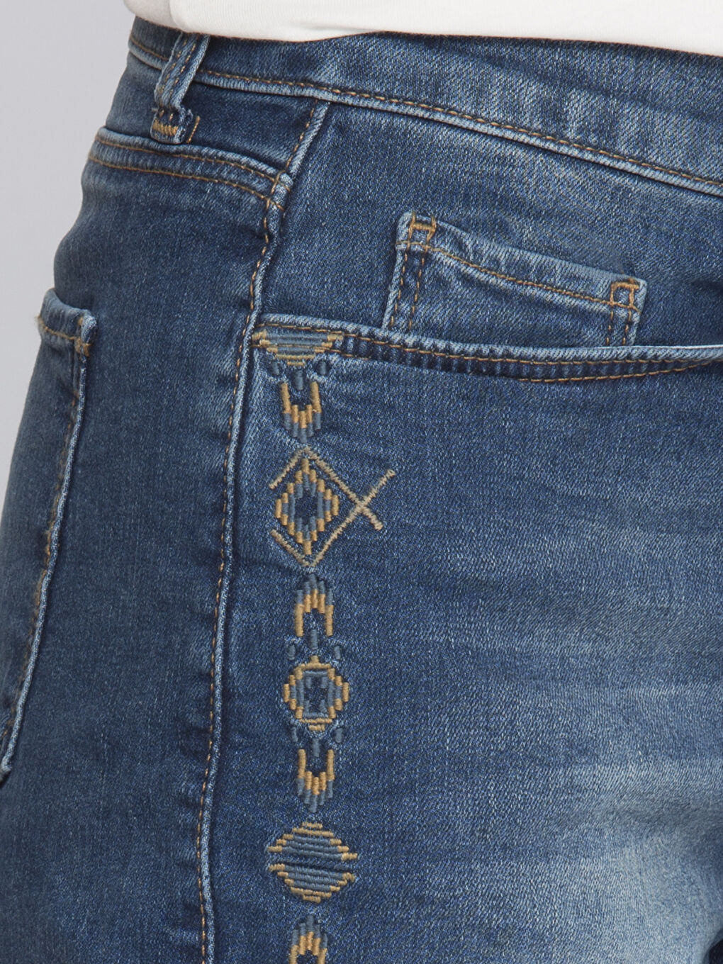 İndigo Koyu Rodeo Jean Şort-3