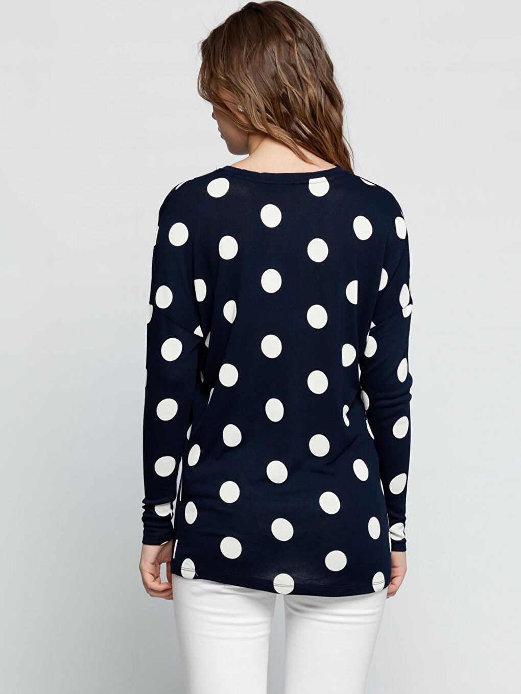 Lacivert Baskılı Tişört-1