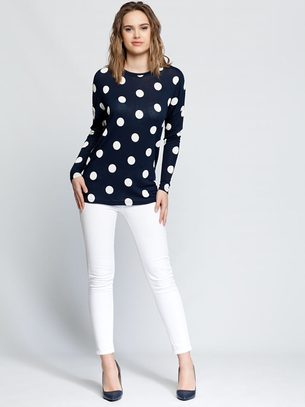 Lacivert Baskılı Tişört-2