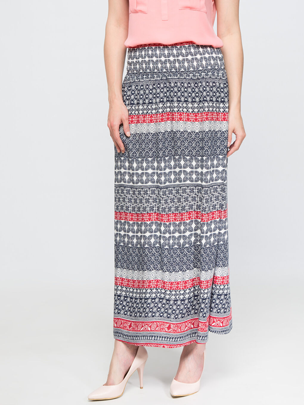 Kırmızı Baskılı Etek