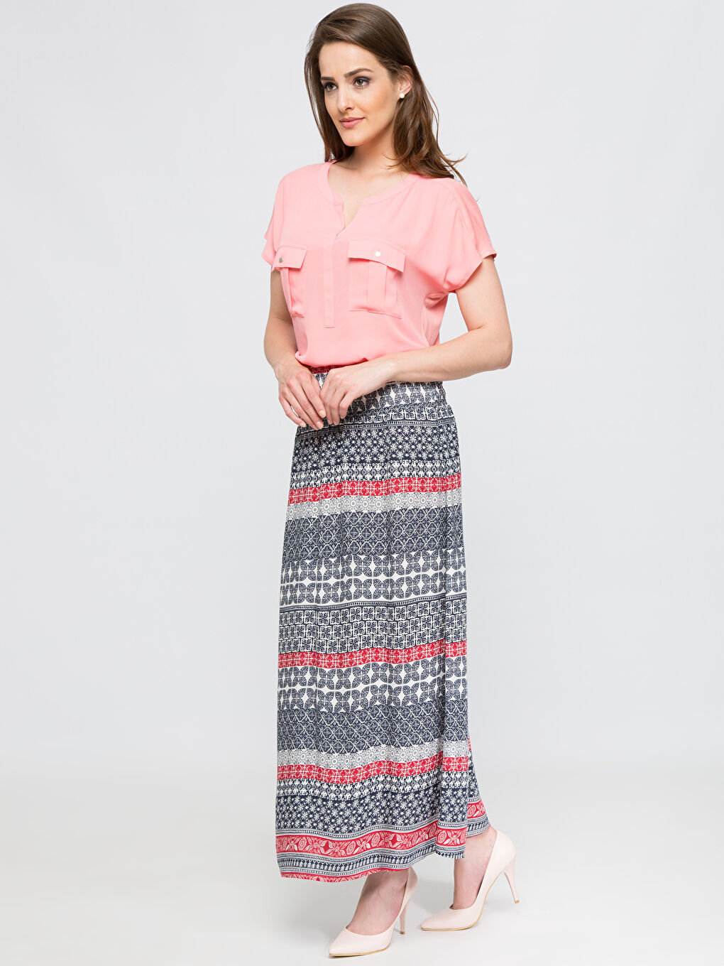 Kırmızı Baskılı Etek-2