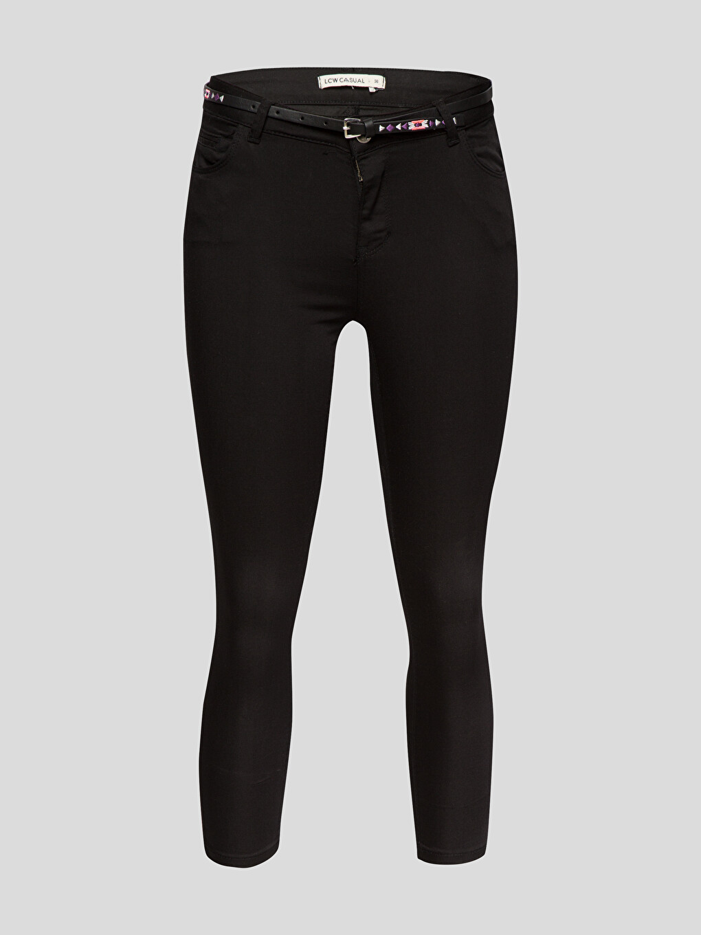 Woman Black Capri Trousers-3