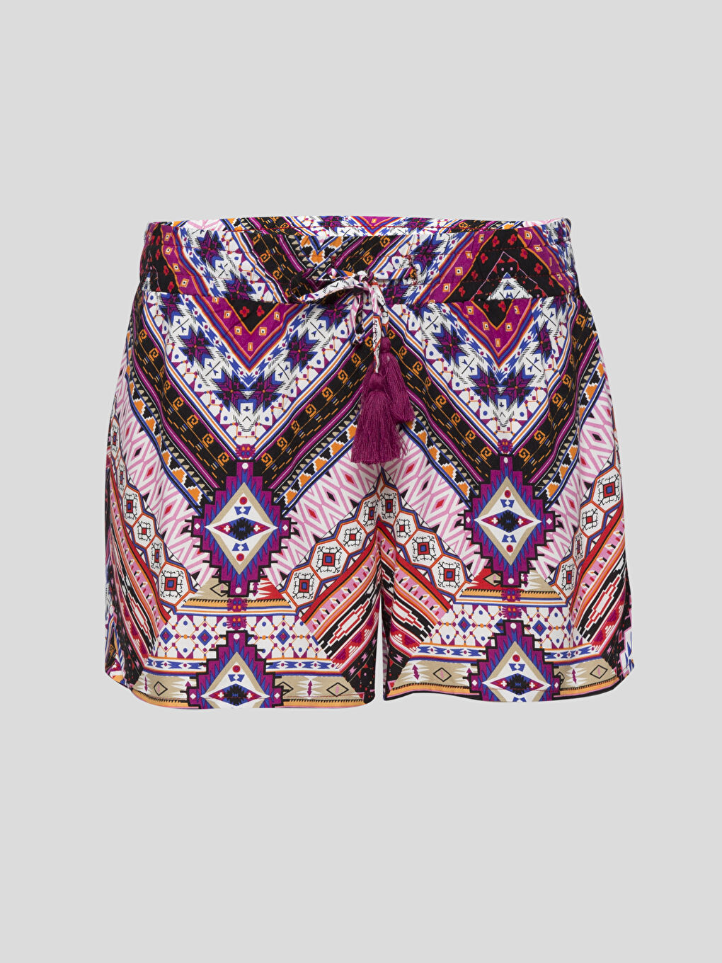 Fuşya Baskılı Şort-3