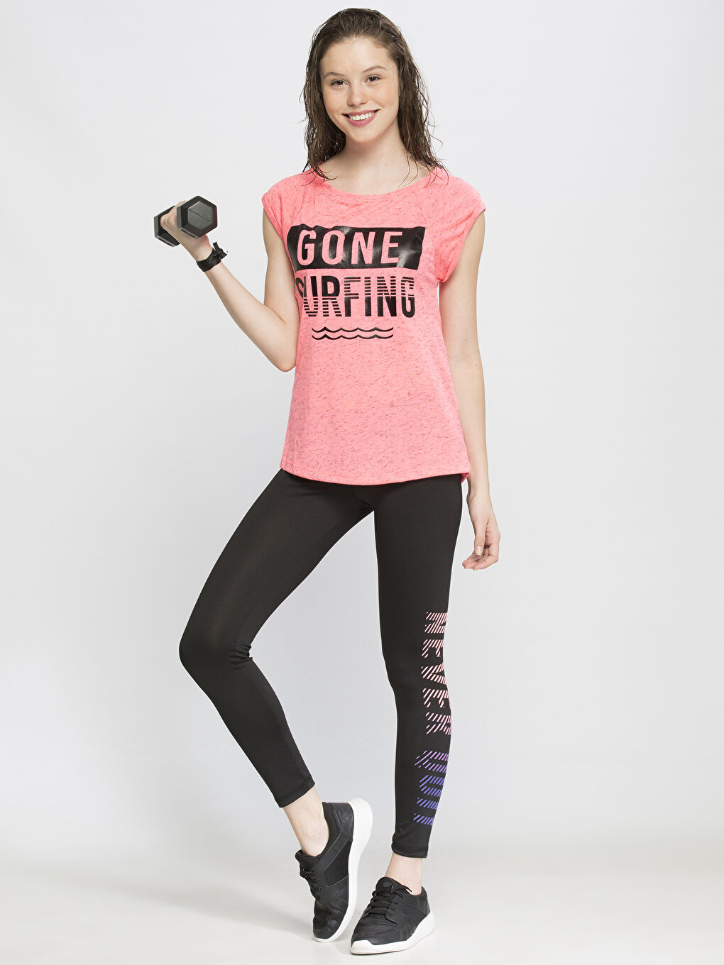 Neon Pembe Spor Tişört-2