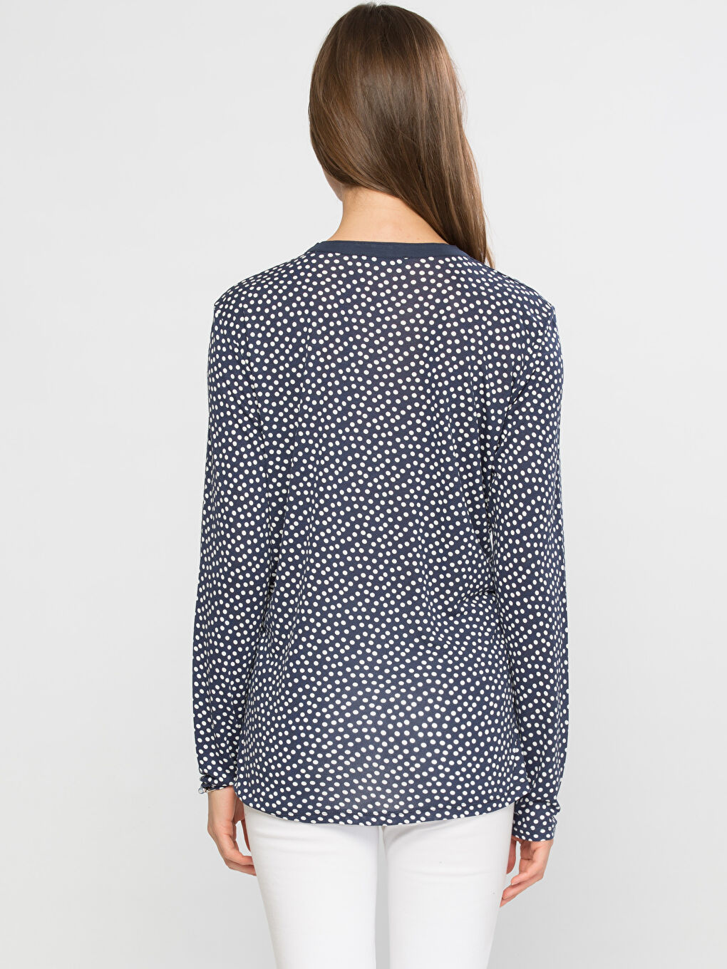 Lacivert Baskılı Tişört-1