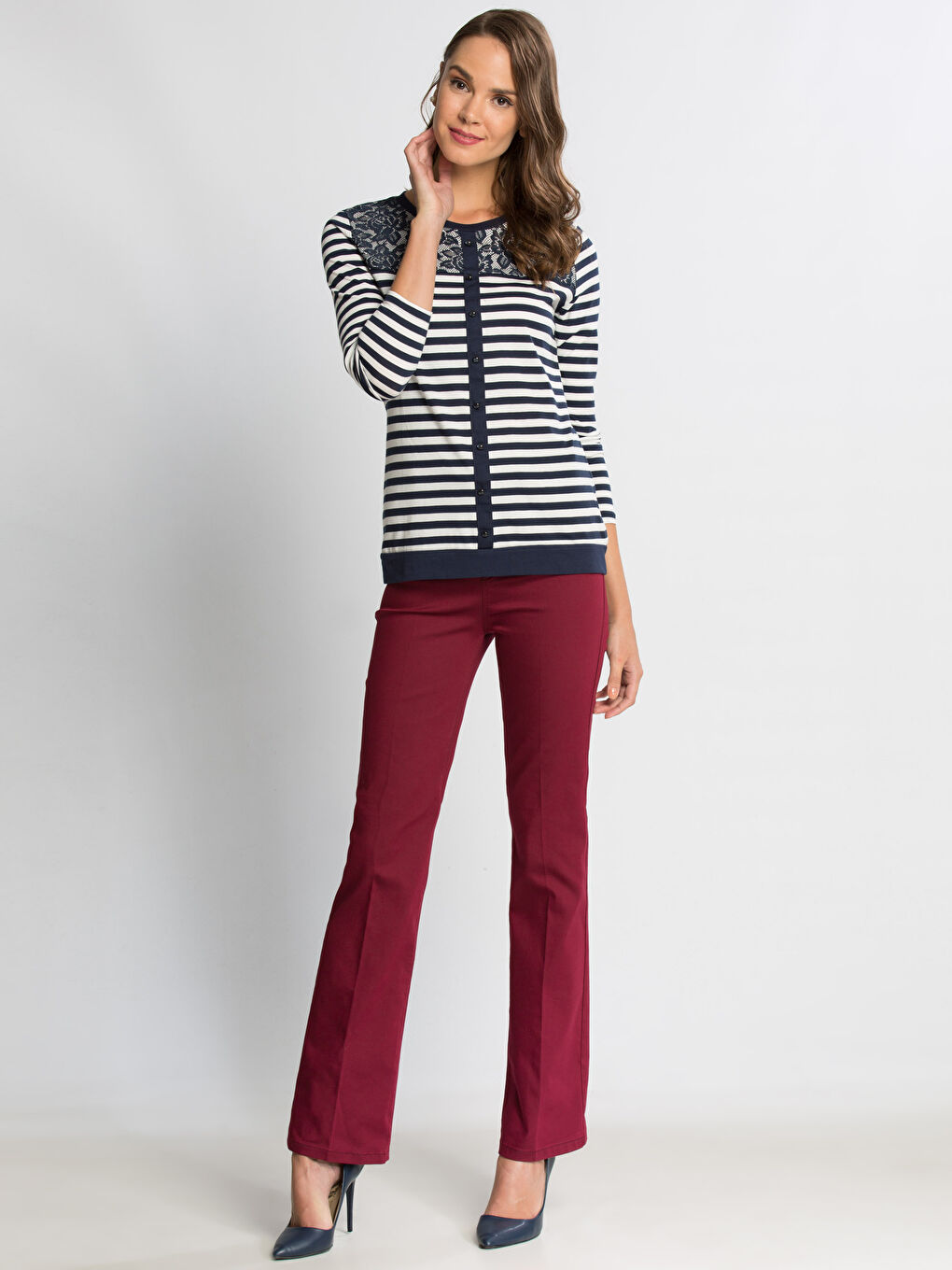 Beyaz-Açık Gri-Koyu Mavi Tişört-2