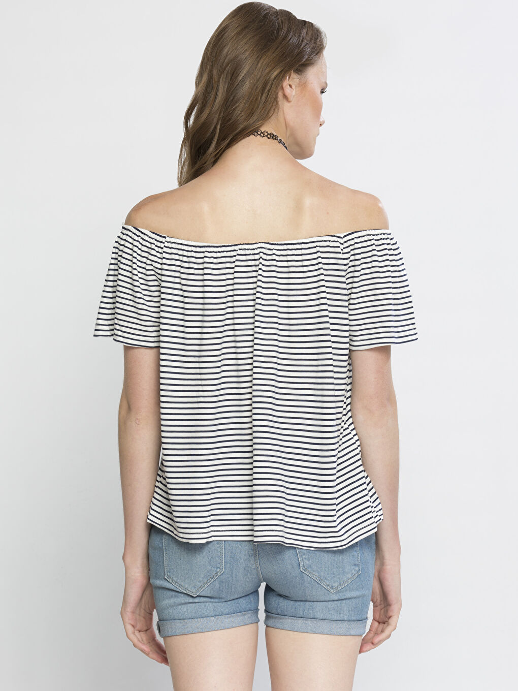 Beyaz-Açık Gri-Koyu Mavi Tişört-1