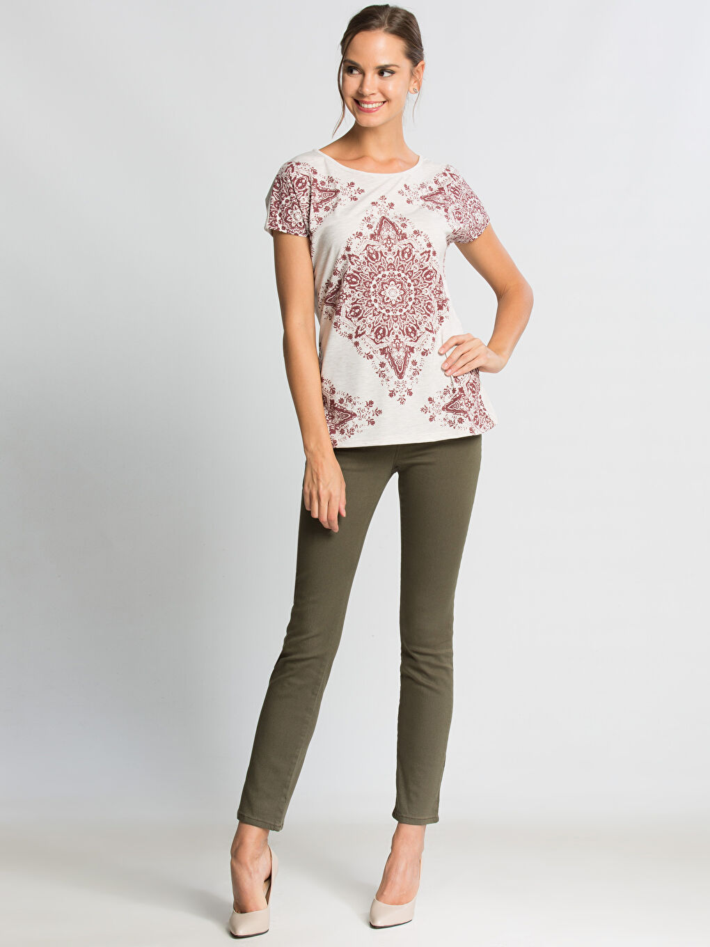 Bej Melanj Tişört-2