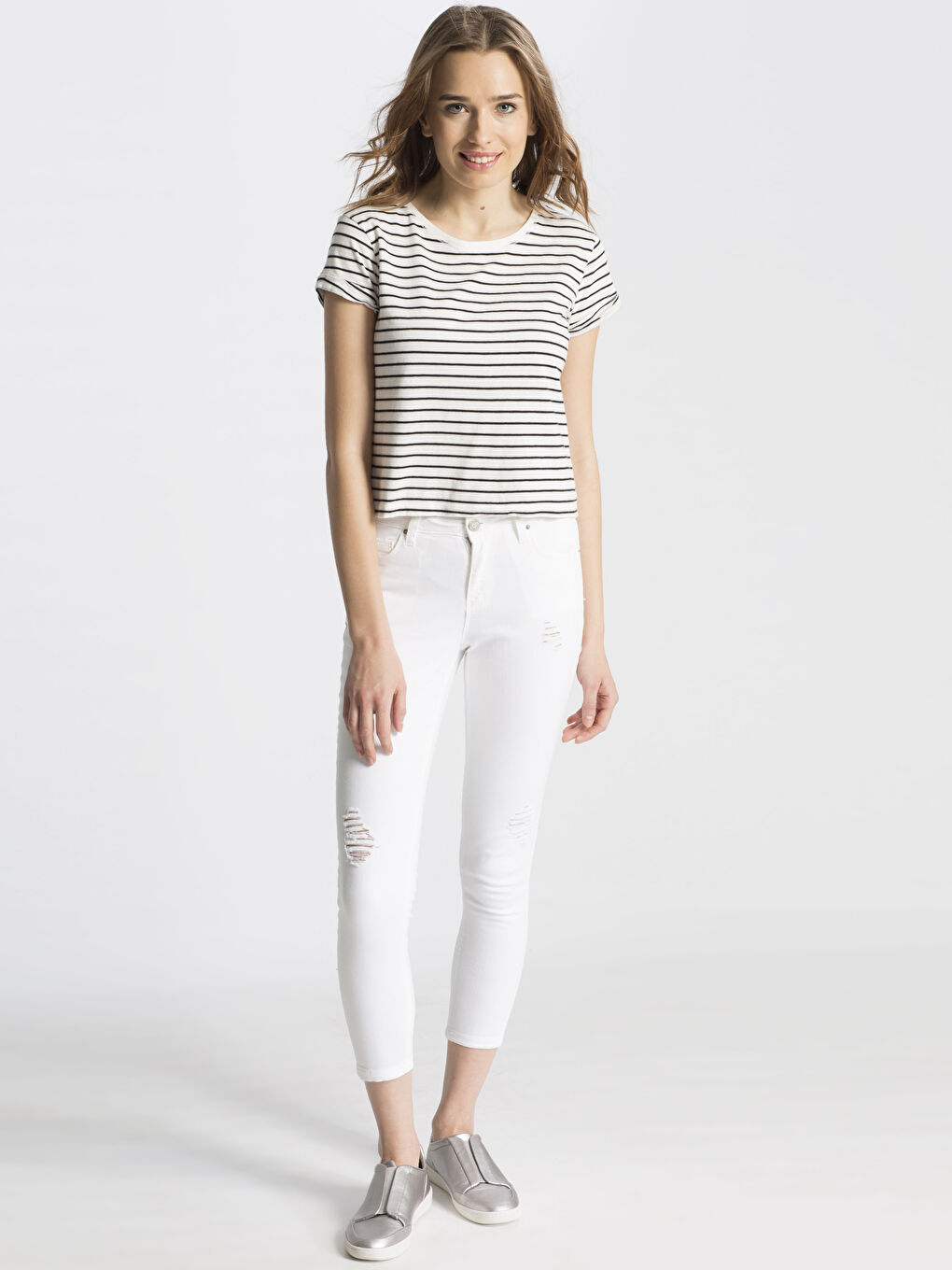 Beyaz Mercury Skinny Fit Kadın Jean Pantolon-2