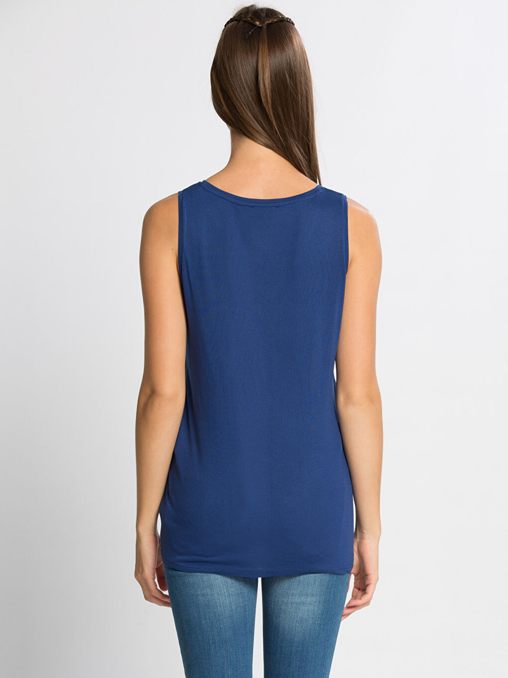 Женщины Синий Майка-1