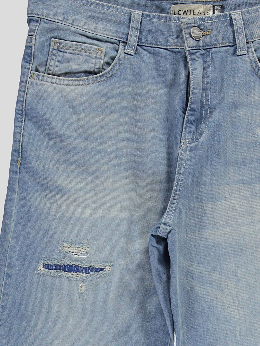 Açık İndigo Rodeo Jean Şort-2