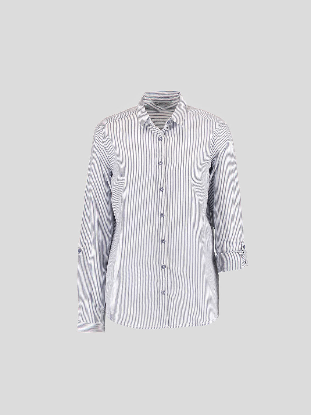 Mavi Aqua Blue Çzgli Gömlek