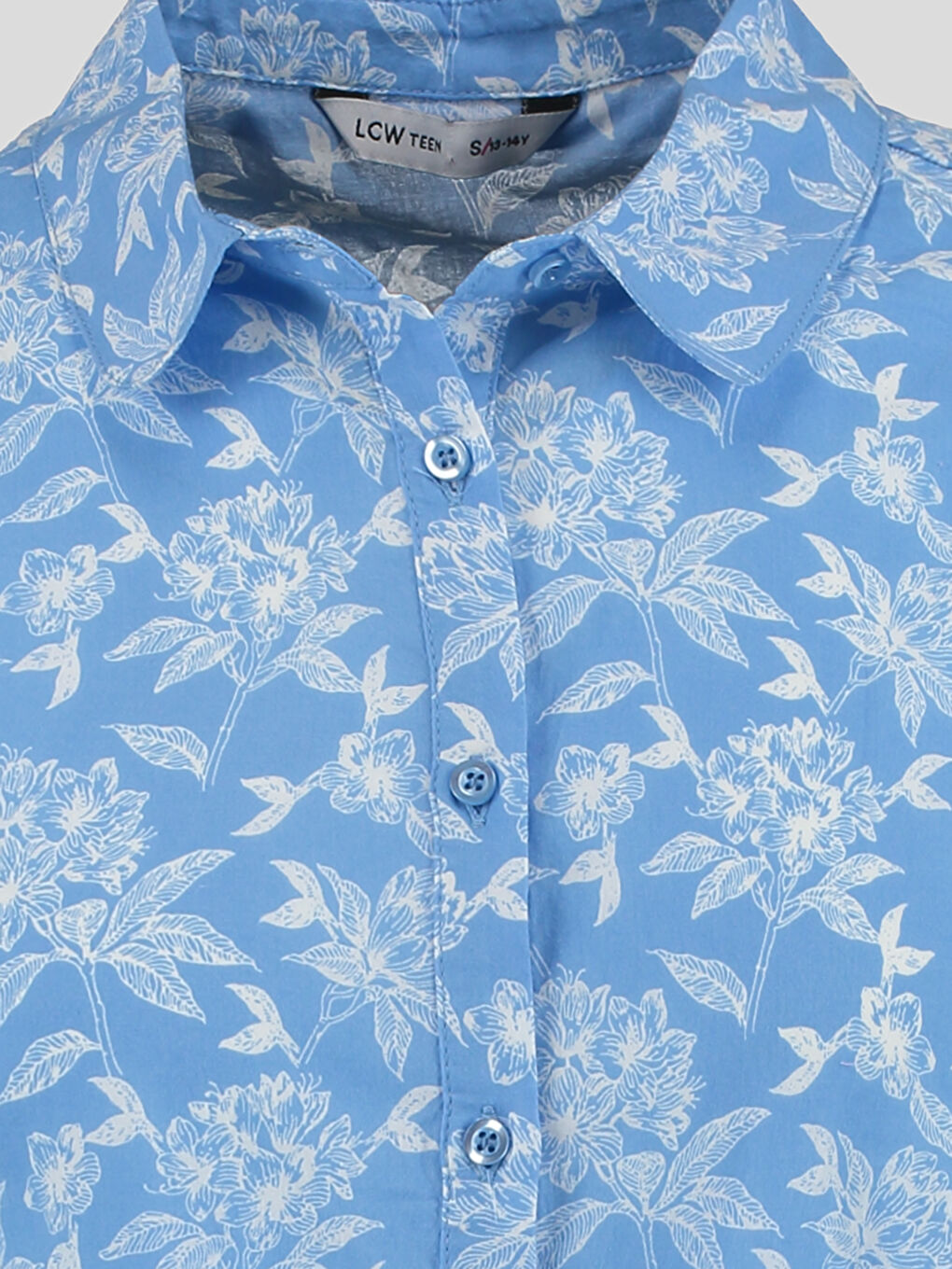 Mavi Baskılı Gömlek-1