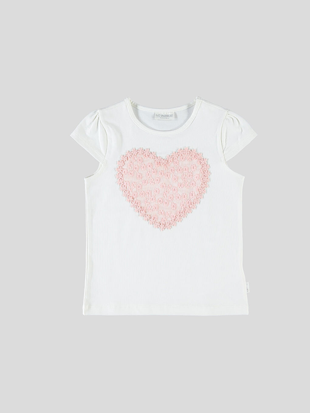 LCW Kids Girl ECRU T-Shirt -6Y4679Z4-86B