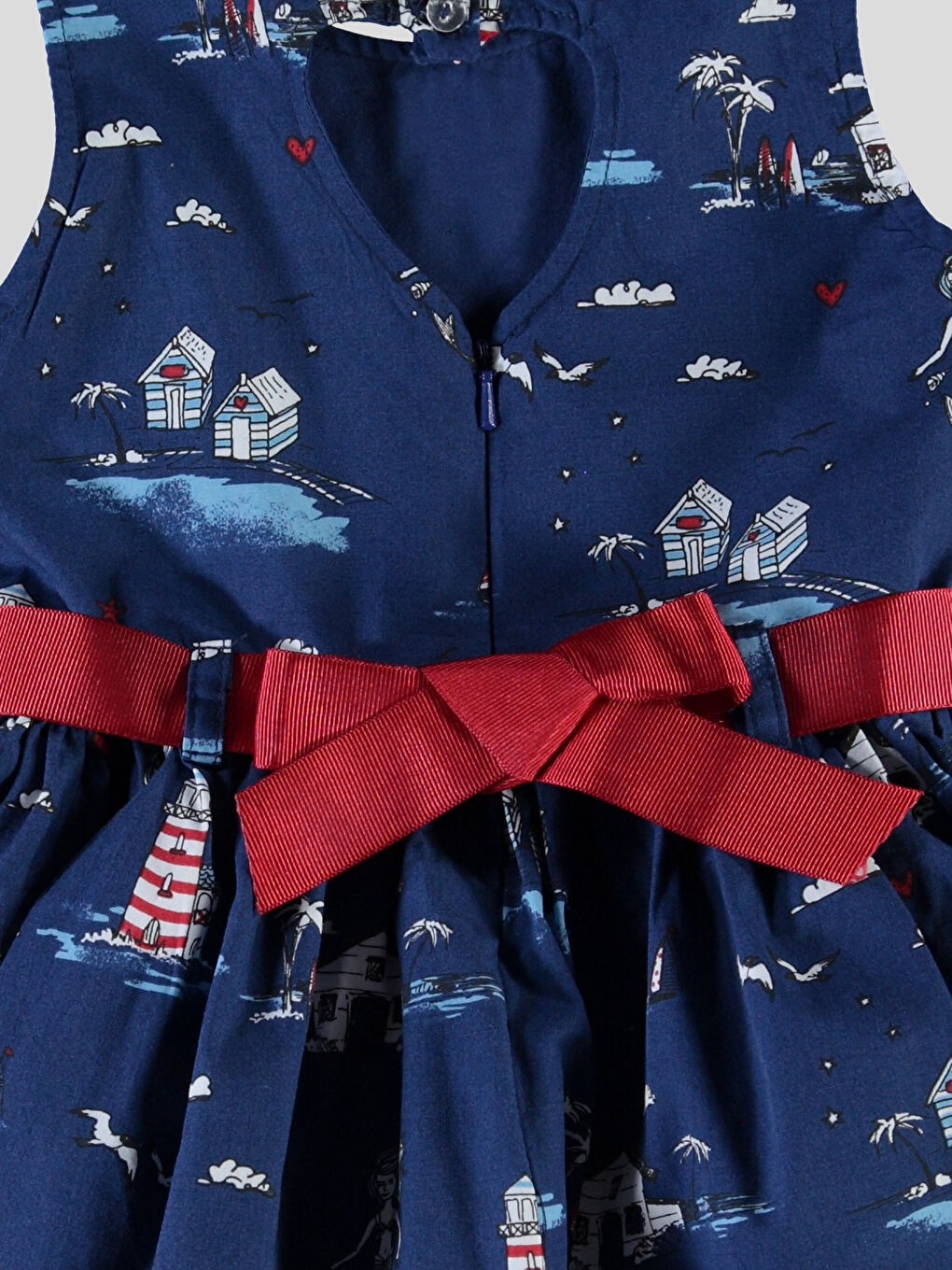 Lacivert Baskılı Elbise-2