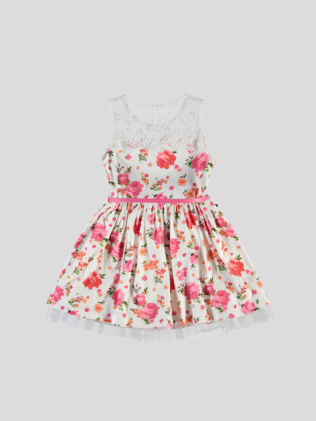 Ekru Baskılı Elbise-1