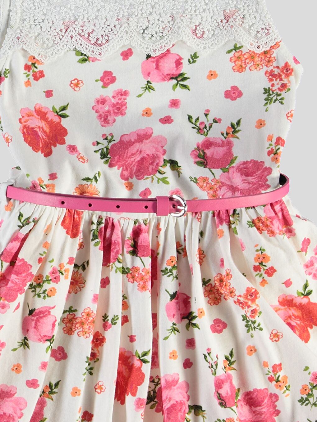 Ekru Baskılı Elbise-2