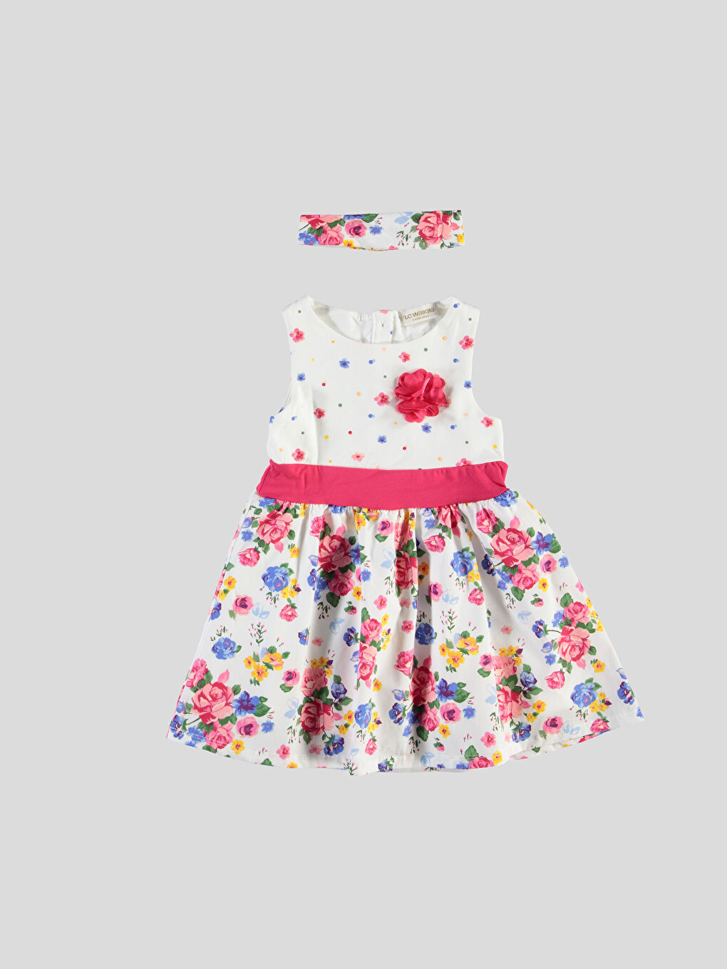 Ekru Baskılı Elbise