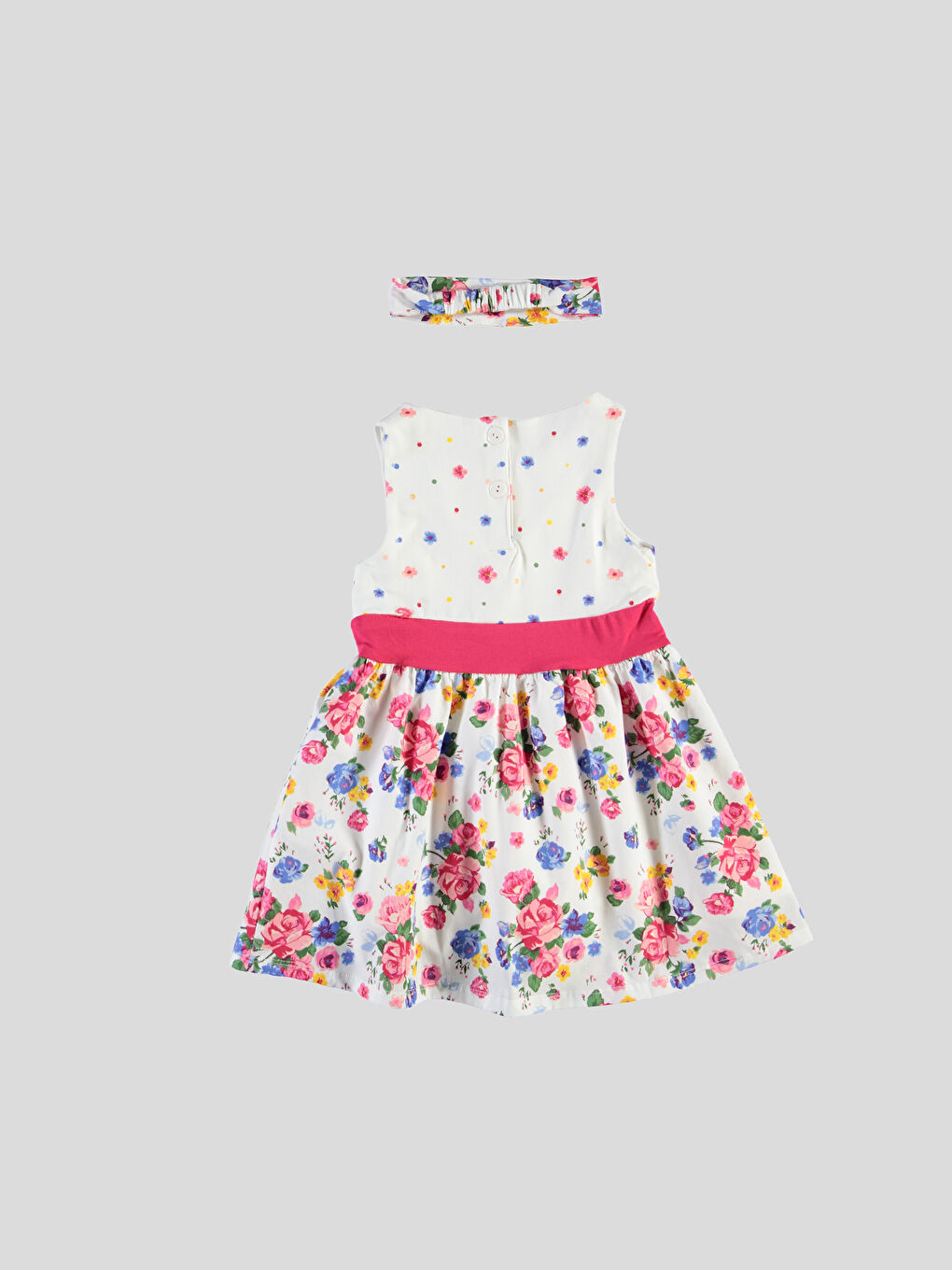 Ekru Baskılı Elbise-1