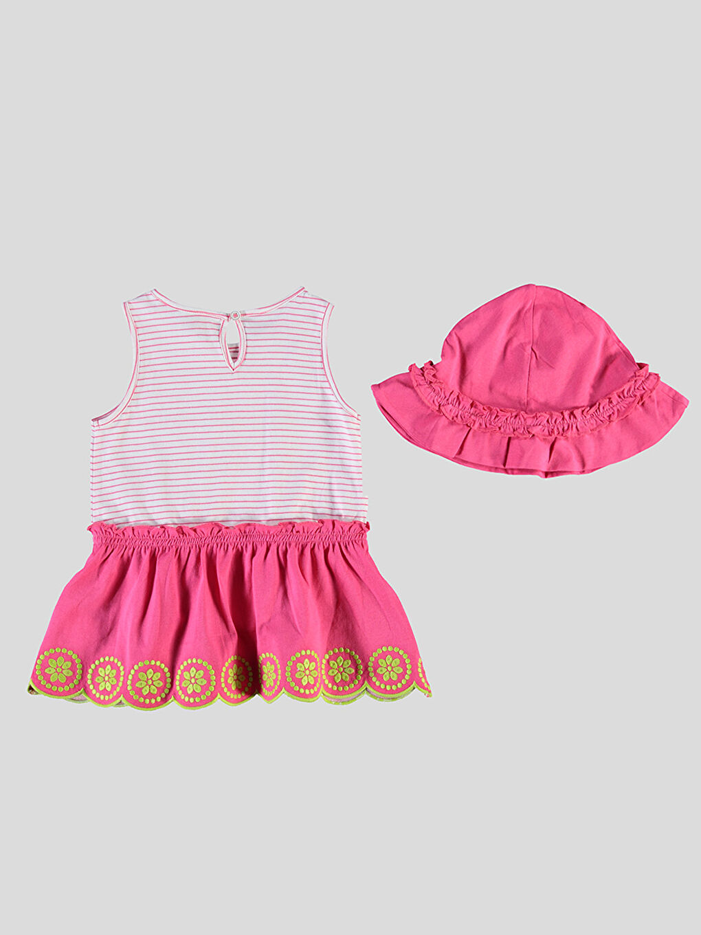 Ekru-Fuşya Elbise-1