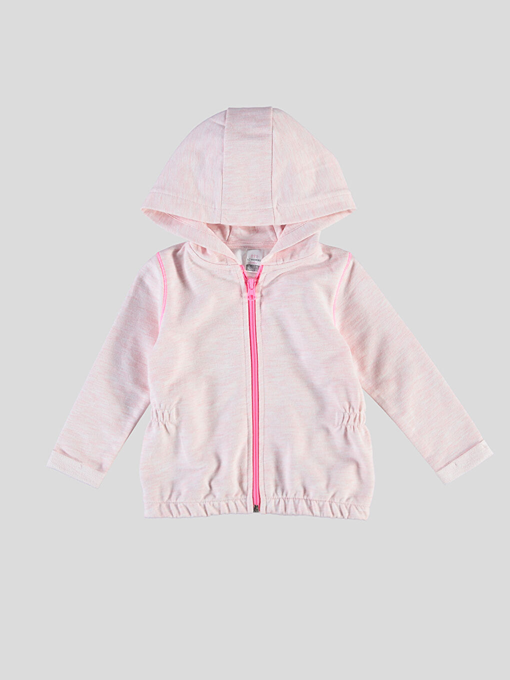 A.Pembe Melanj Fermuarlı Sweatshirt