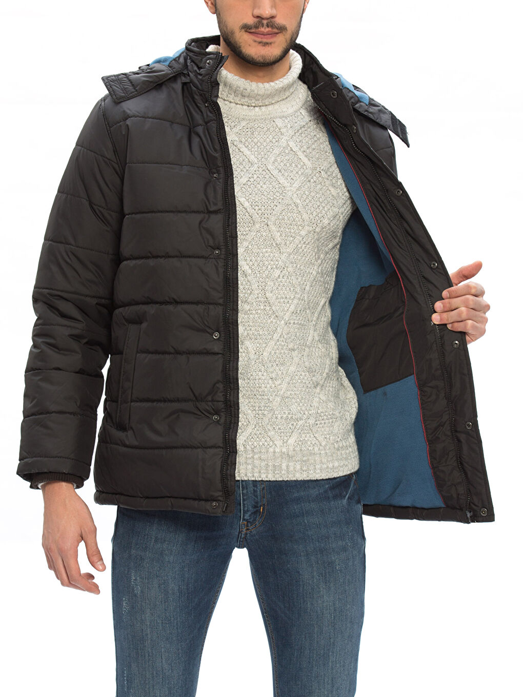 Siyah Şişme Mont-1