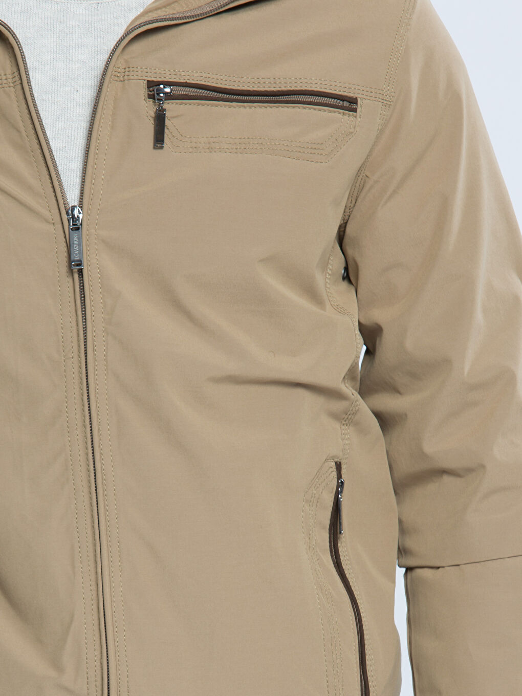 EVO★国産柔か保温起毛5x3mmBACK-ZIP+NECK付きバリア￥41,800‐〇国産カラー無料オーダー LCWAIKIKI Classic Neckband Lightweight Short Coat -6K0362Z8