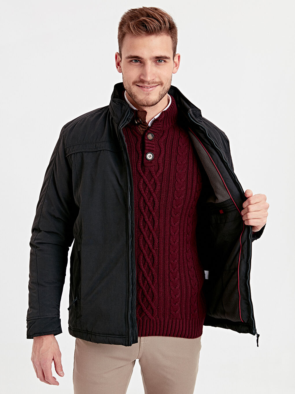 Lacivert Şişme Mont-1